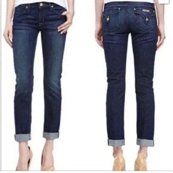 Hudson‎ Bacara Straight Flood Cuff Denim Jeans Dark Wash Low-Rise Womens 28 - Picture 4 of 16